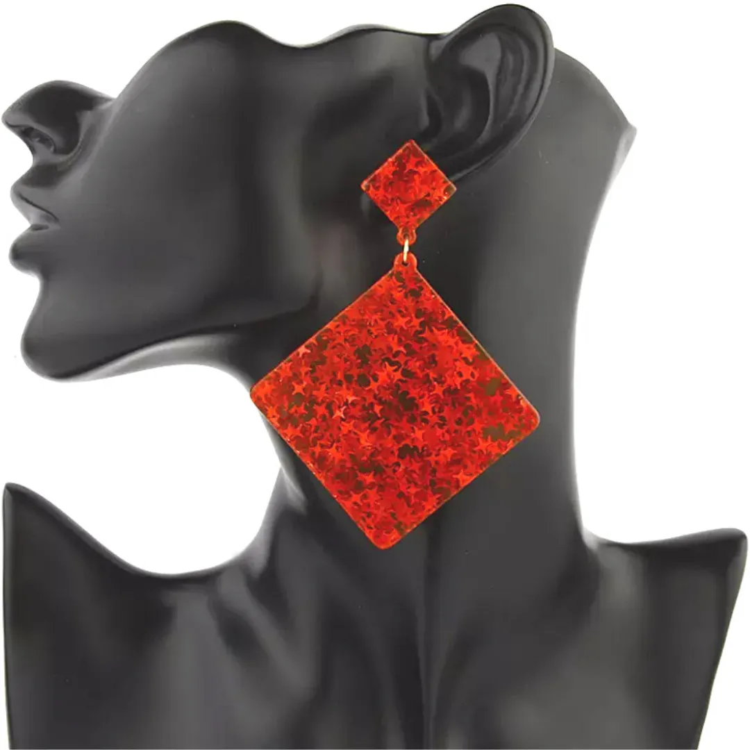 Glitzy Eye-Catching DIAMOND Acrylic Earrings