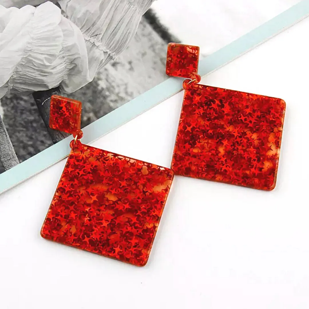 Glitzy Eye-Catching DIAMOND Acrylic Earrings