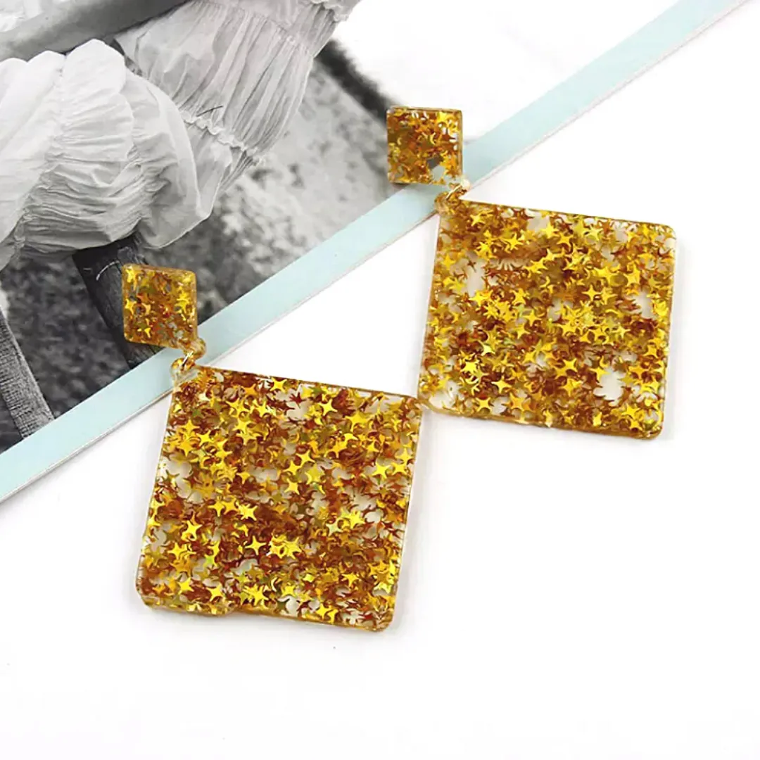 Glitzy Eye-Catching DIAMOND Acrylic Earrings