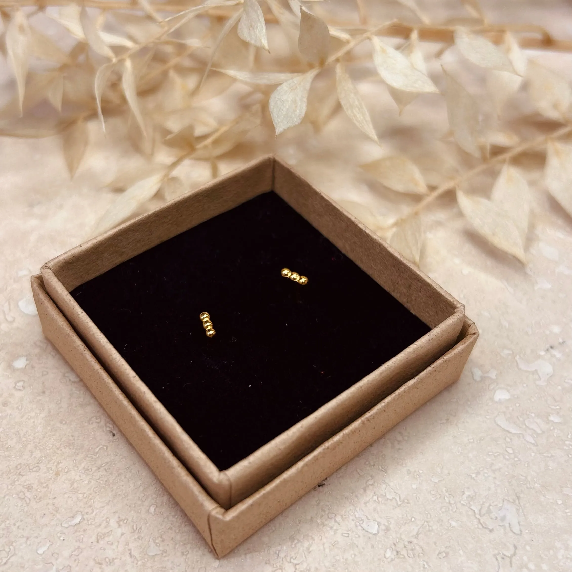 Gold or Silver 3 Dot Studs