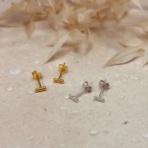 Gold or Silver 3 Dot Studs