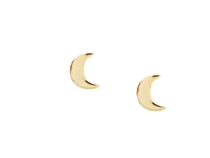 Gold Simple Moon Studs