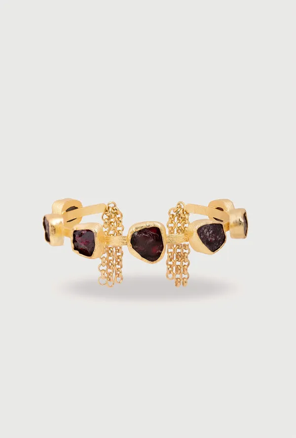 Golden Chain Stone Bracelet Cuff