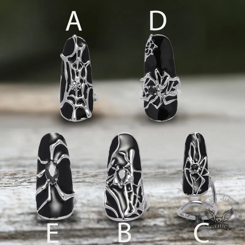 Goth Spider Alloy Animal Nail Rings