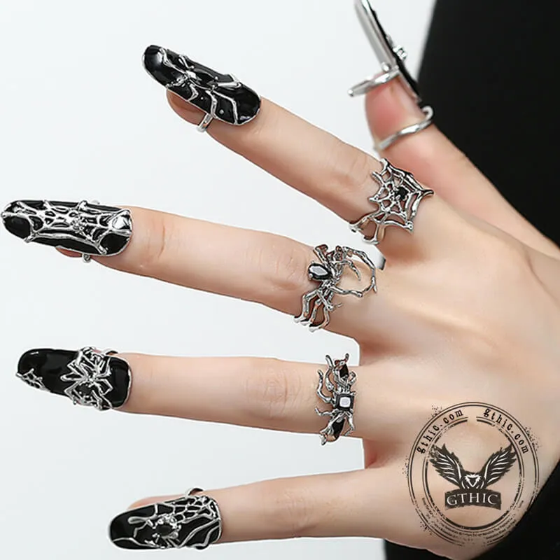 Goth Spider Alloy Animal Nail Rings