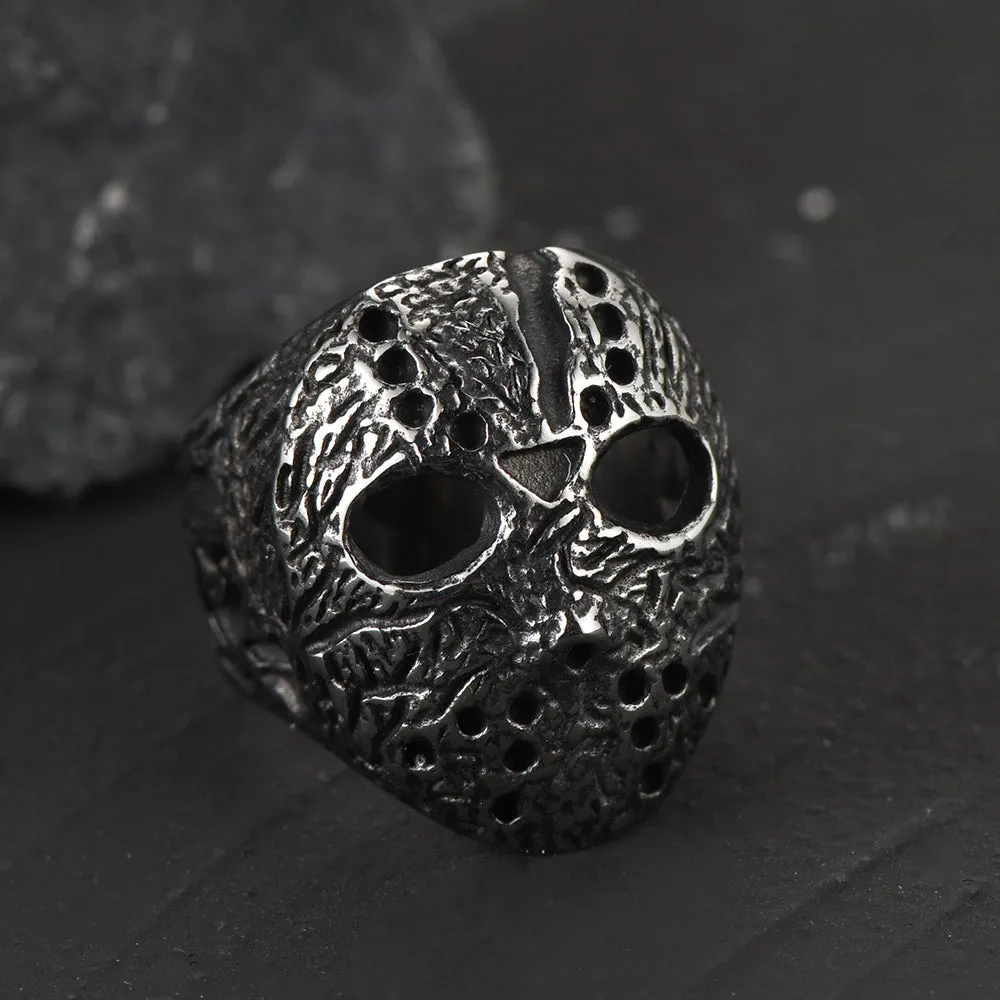 Gothic Jason Voorhees Mask Ring for Men