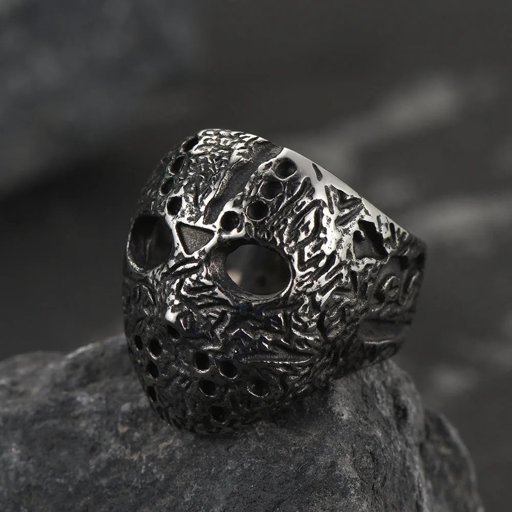 Gothic Jason Voorhees Mask Ring for Men