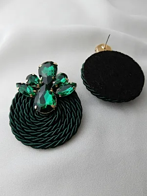 Green Bead Statement Earring