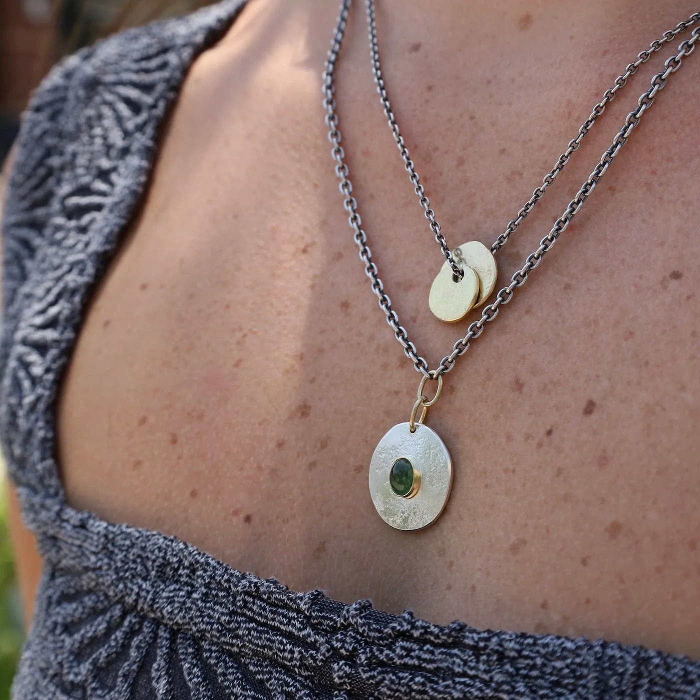 Green Tourmaline Medallion Pendant