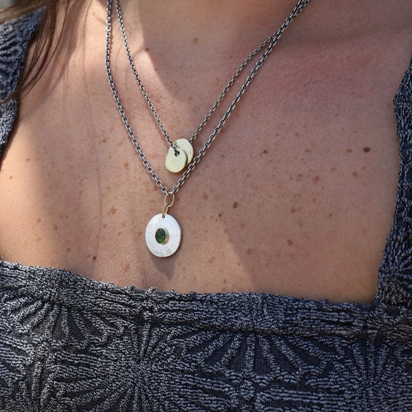 Green Tourmaline Medallion Pendant