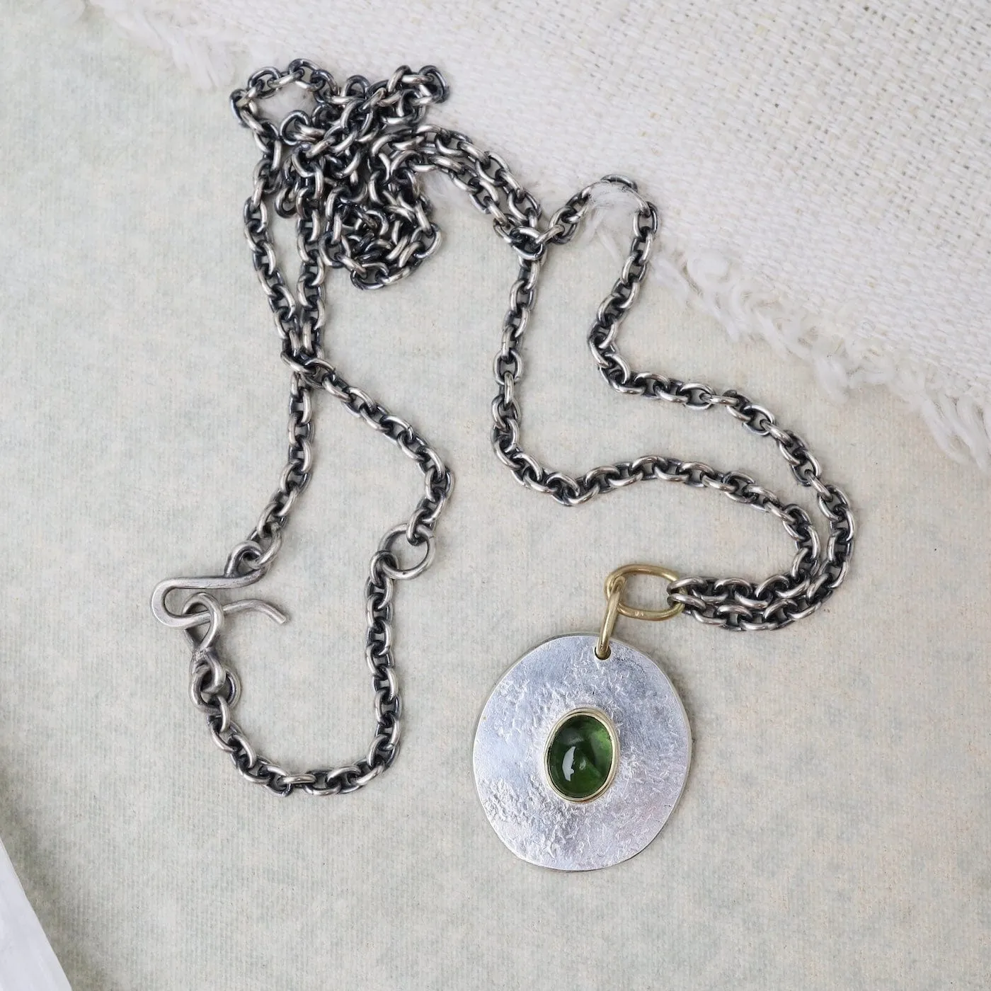 Green Tourmaline Medallion Pendant