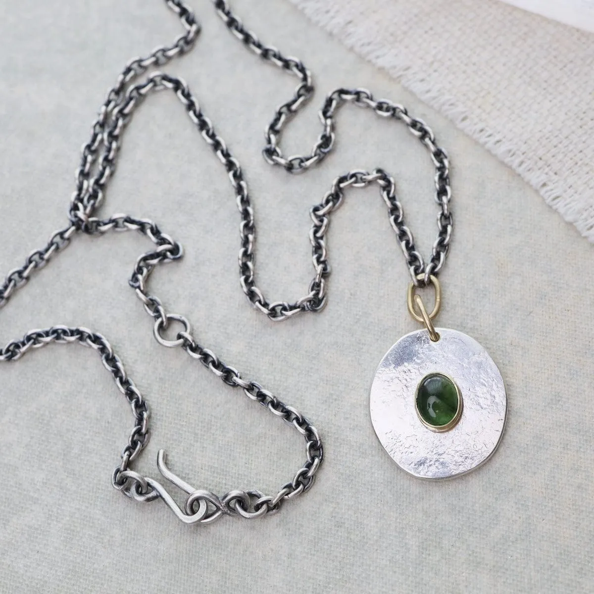 Green Tourmaline Medallion Pendant