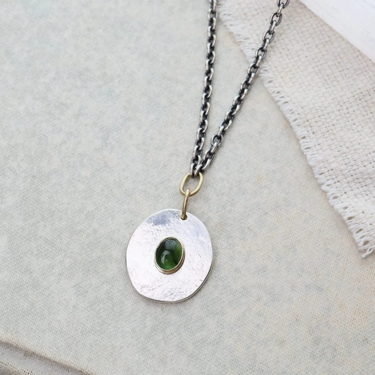 Green Tourmaline Medallion Pendant