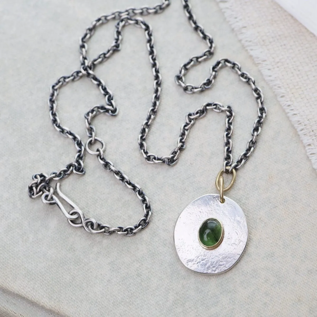 Green Tourmaline Medallion Pendant