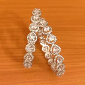 HEART SHAPE SOLITAIRE LOOK CZ BANGLES
