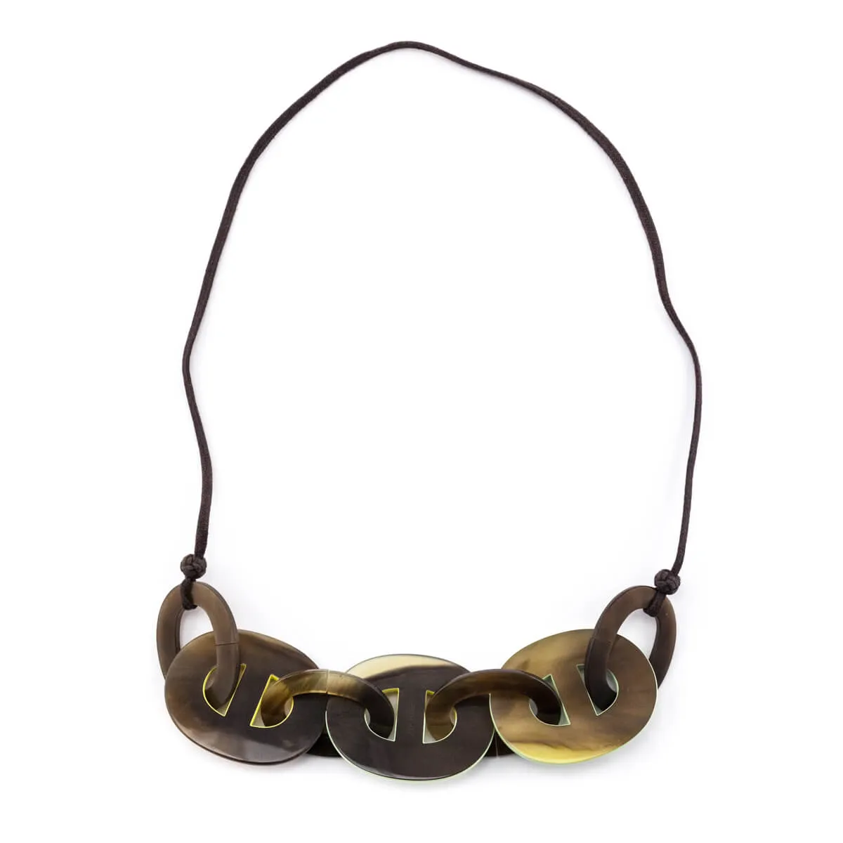 Hermes Horn, Yellow & Green Karamba Necklace