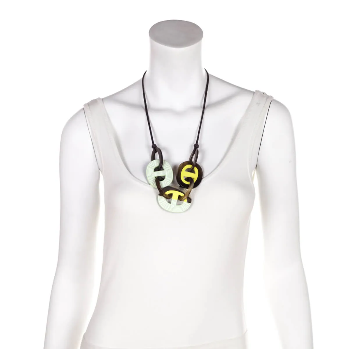 Hermes Horn, Yellow & Green Karamba Necklace
