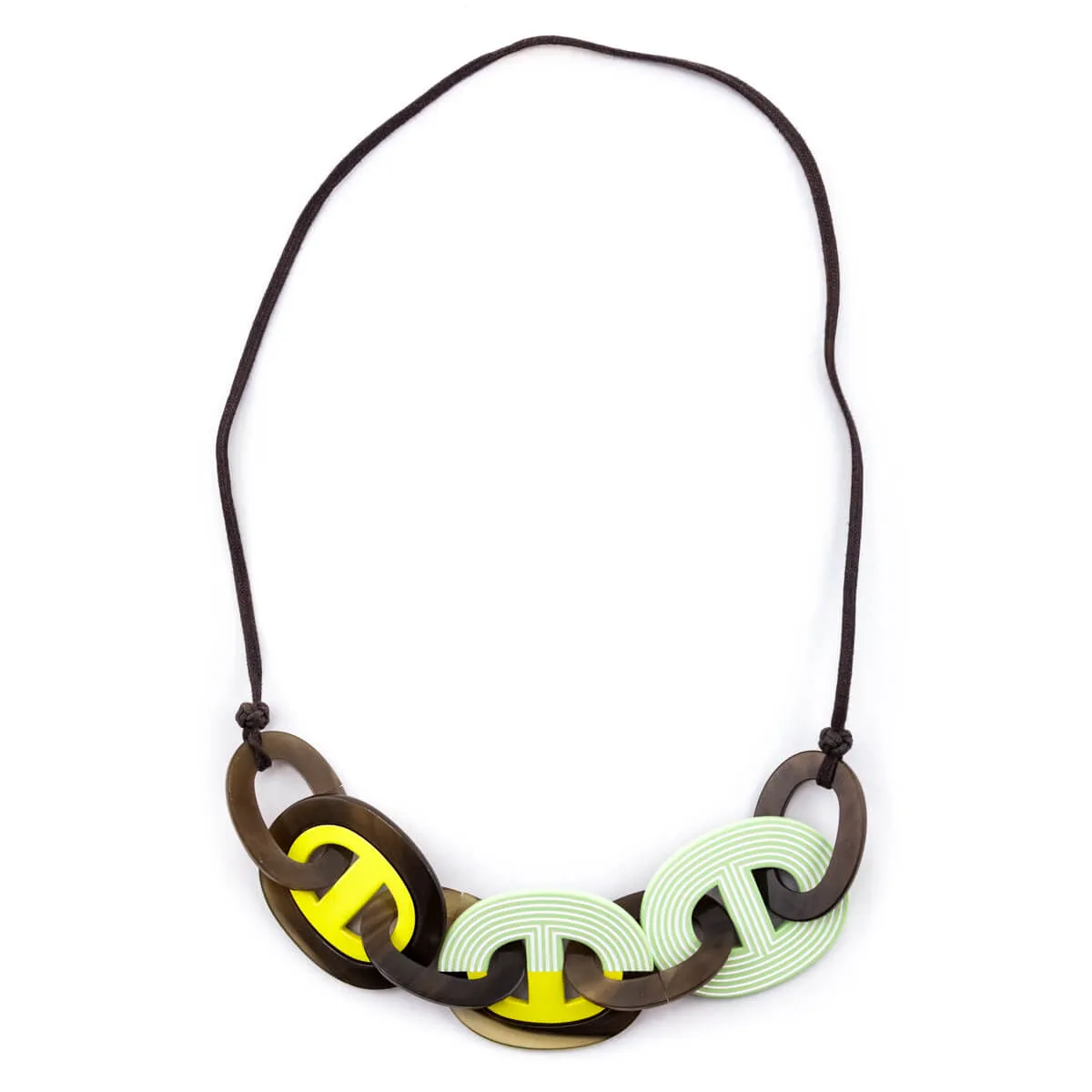 Hermes Horn, Yellow & Green Karamba Necklace
