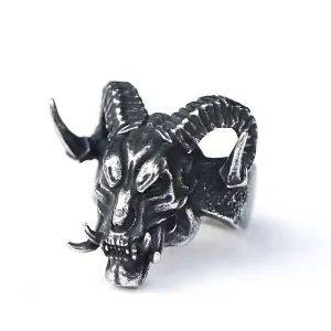 Horned Demon Goat Ring