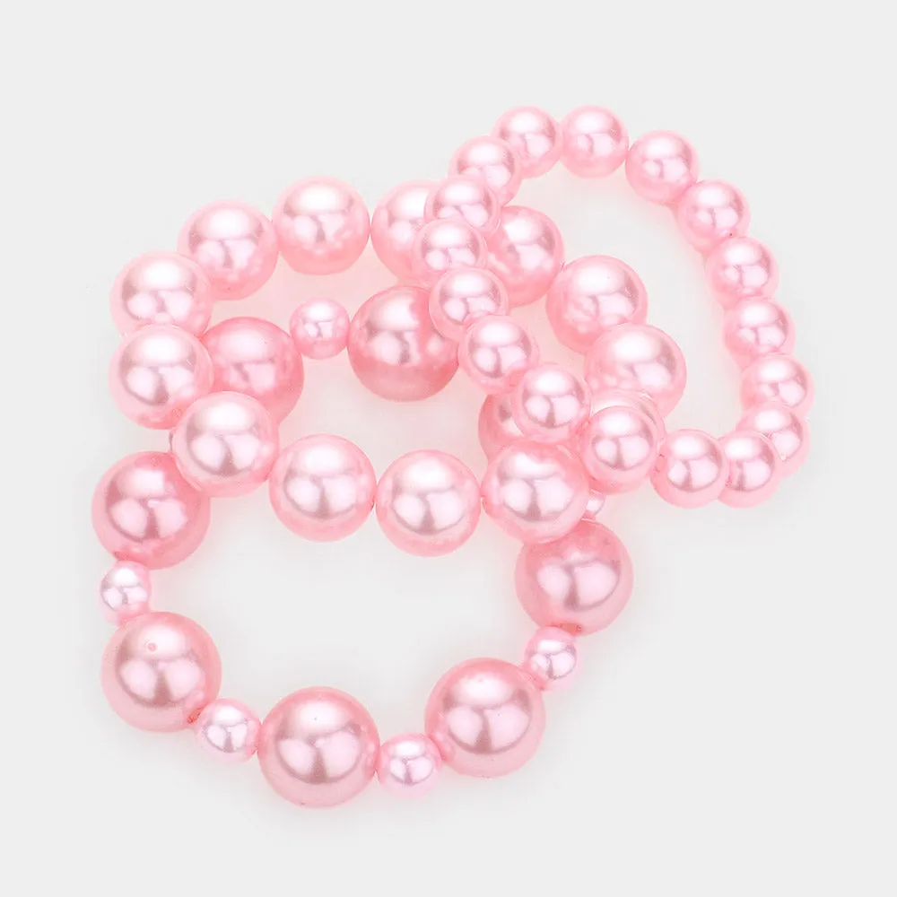 iLLASPARKZ 3PCS - Pearl Strand Stretch Bracelets