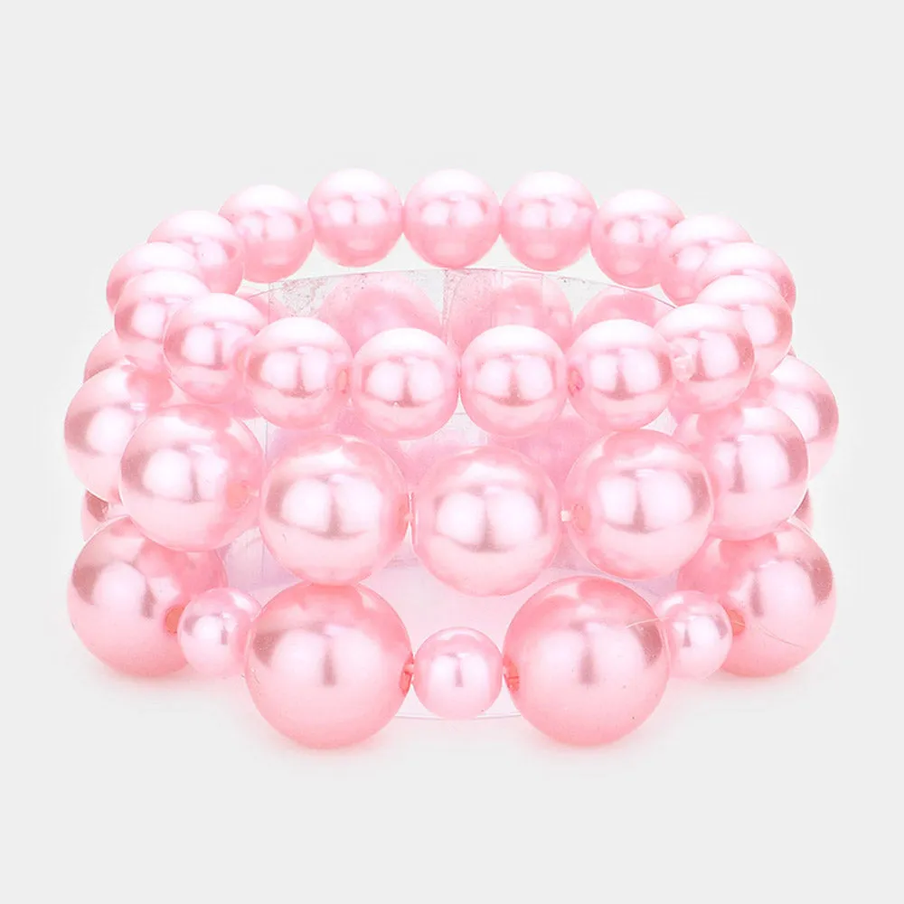 iLLASPARKZ 3PCS - Pearl Strand Stretch Bracelets