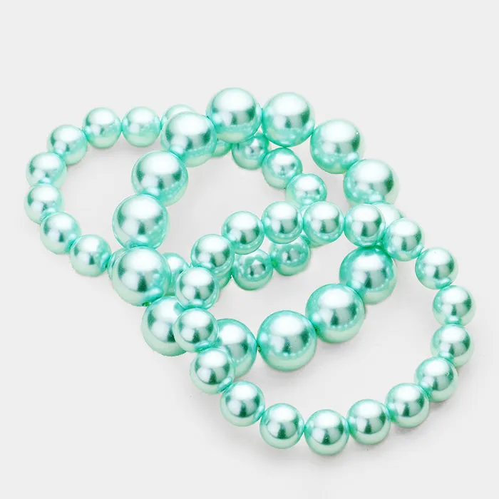 iLLASPARKZ 3PCS - Stackable Pearl Stretch Bracelets