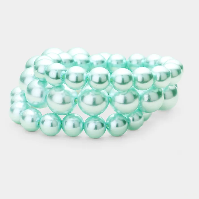 iLLASPARKZ 3PCS - Stackable Pearl Stretch Bracelets