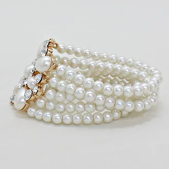 iLLASPARKZ Crystal Pearl Flower Stretch Bracelet