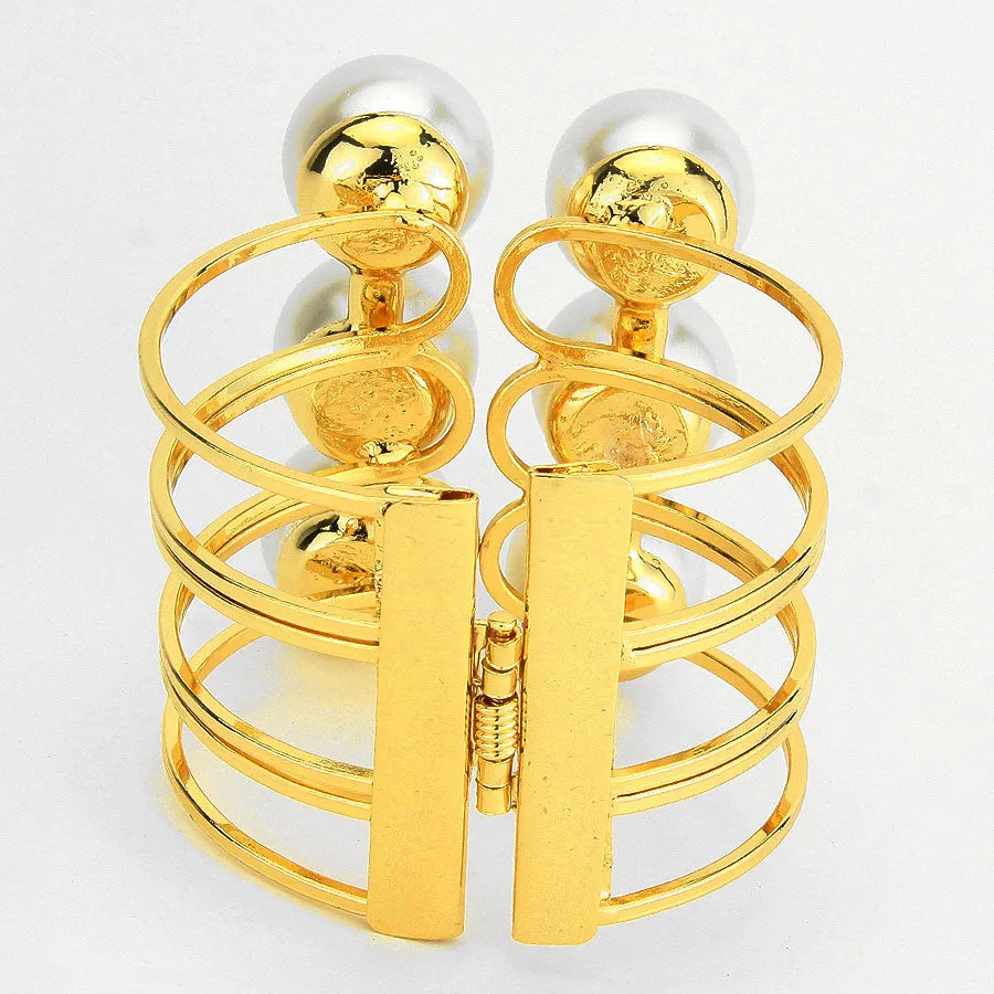 iLLASPARKZ Embellished Pearl Hinged Bracelet
