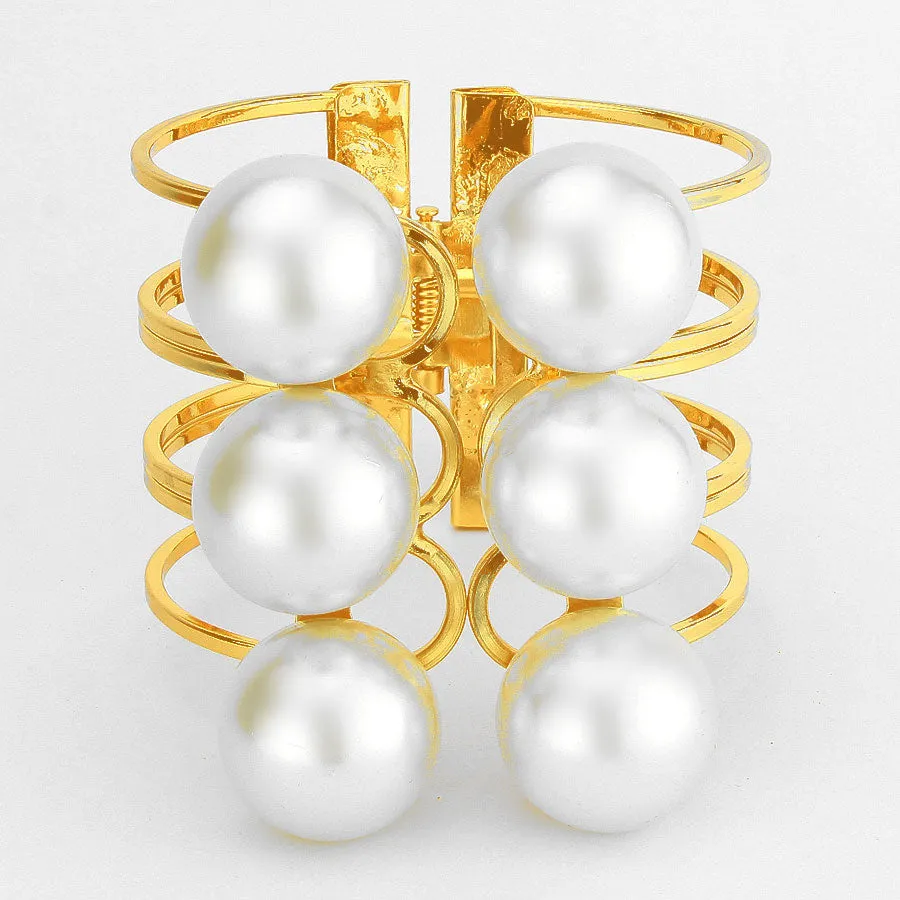 iLLASPARKZ Embellished Pearl Hinged Bracelet