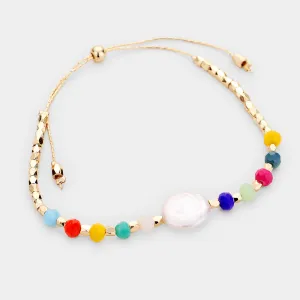iLLASPARKZ Fresh Water Pearl Beaded Adjustable Bracelet