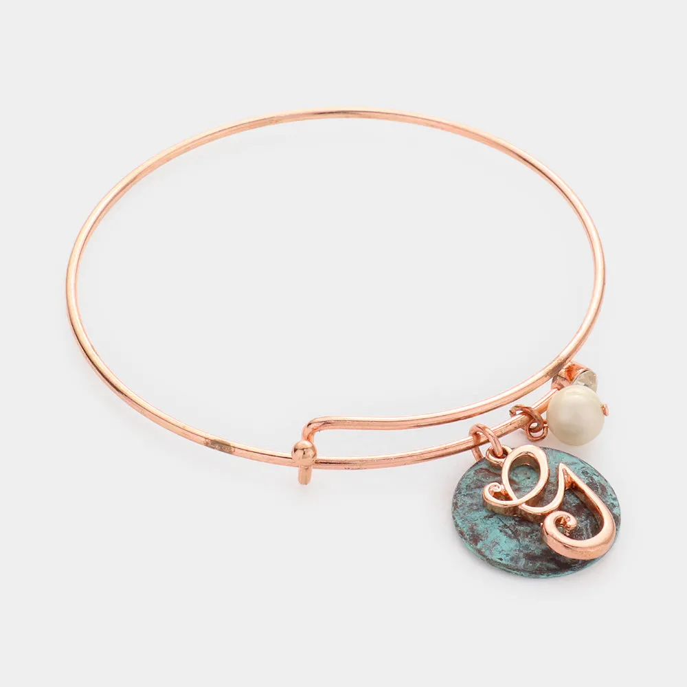 iLLASPARKZ -G- Monogram Pearl Charm Bracelet