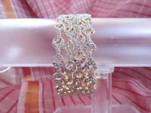 India's statement bangle bracelets in white faux diamond. Indian, handmade bangle bracelets. "Cupid's Eyes". From Artikrti.