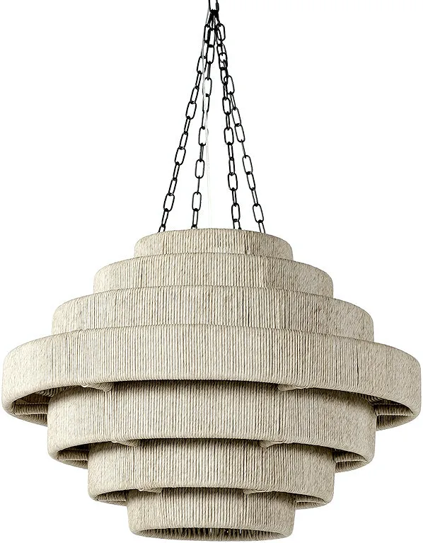 Indoor/Outdoor Faux Abaca Waterfall Pendants