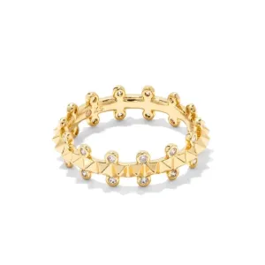 Jada Band Ring - Gold White Crystal