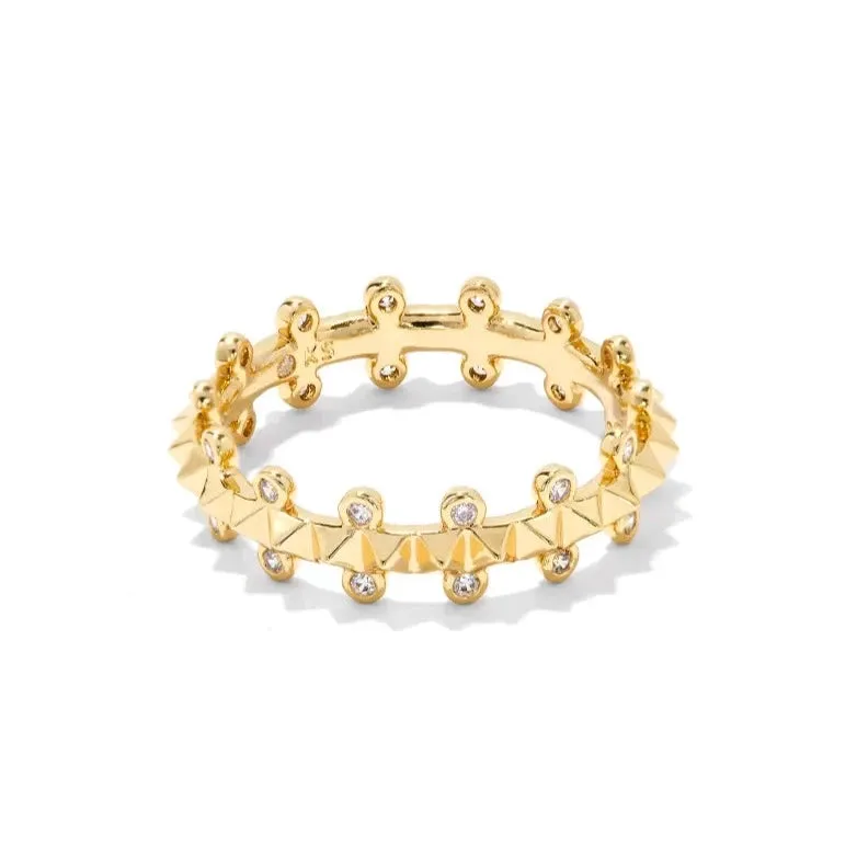 Jada Band Ring - Gold White Crystal