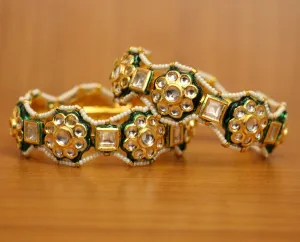 KUNDAN MEENAKARI GOLD PLATED BANGLES