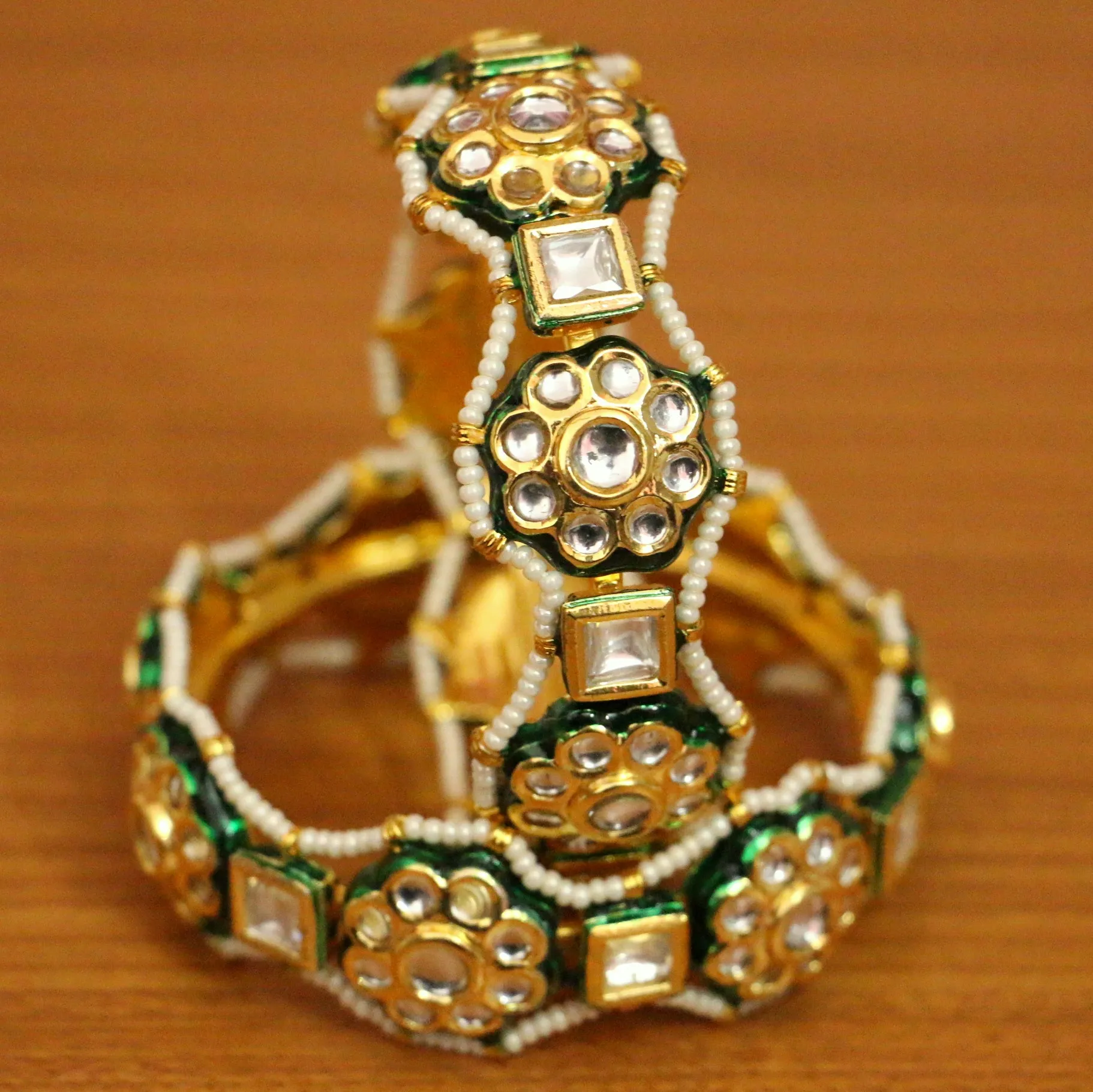 KUNDAN MEENAKARI GOLD PLATED BANGLES