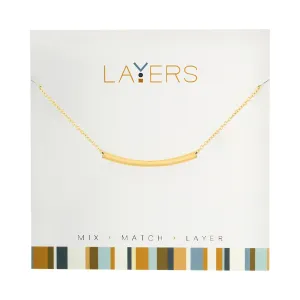 Layers Gold Curve Bar Adjustable Necklace