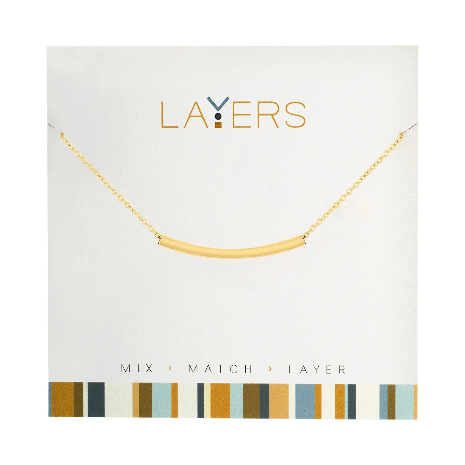 Layers Gold Curve Bar Adjustable Necklace