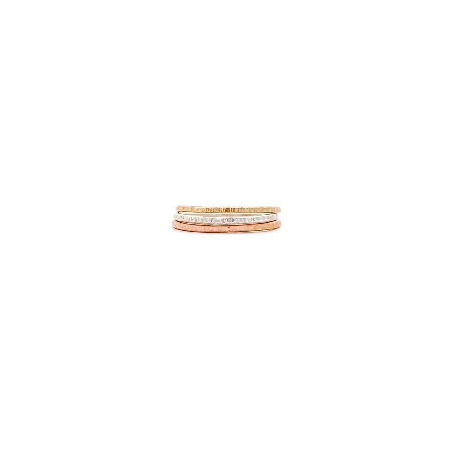 Line Hammered Stacking Ring