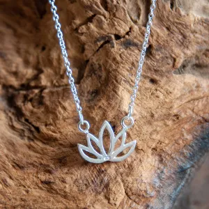Lotus Flower Silver Necklace