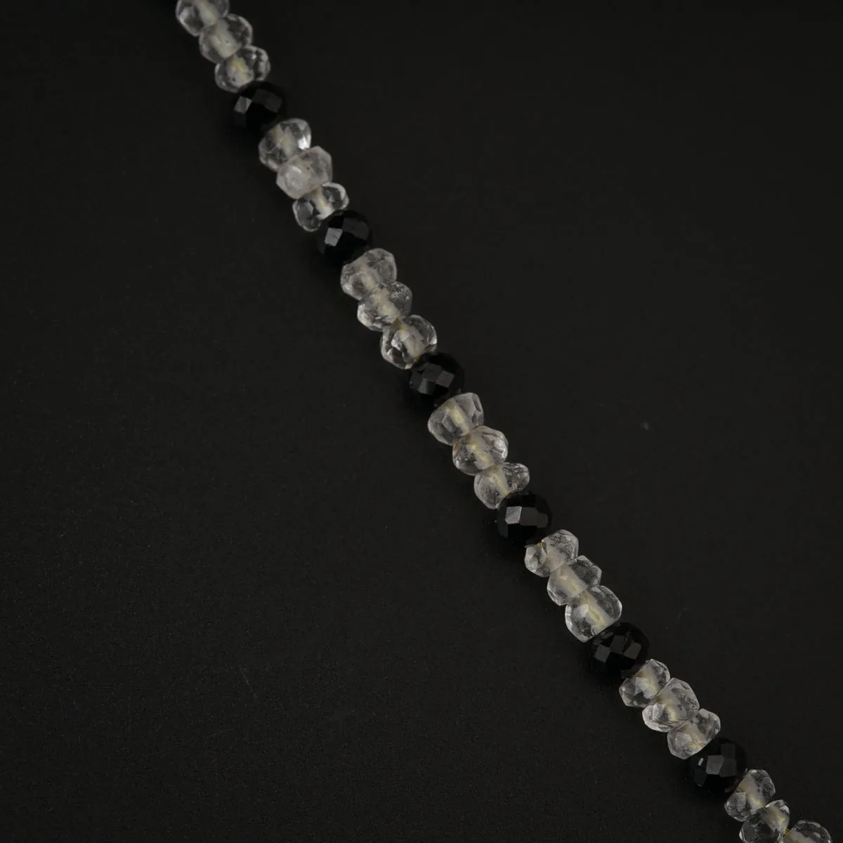 Lotus Necklace with Crystals and Black Spinel