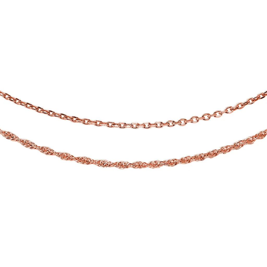 Lovely Layers Rose Cable & Rose Rope Necklaces