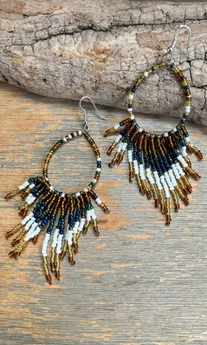 Lucia Rustic Sky Beaded Dangle Earrings