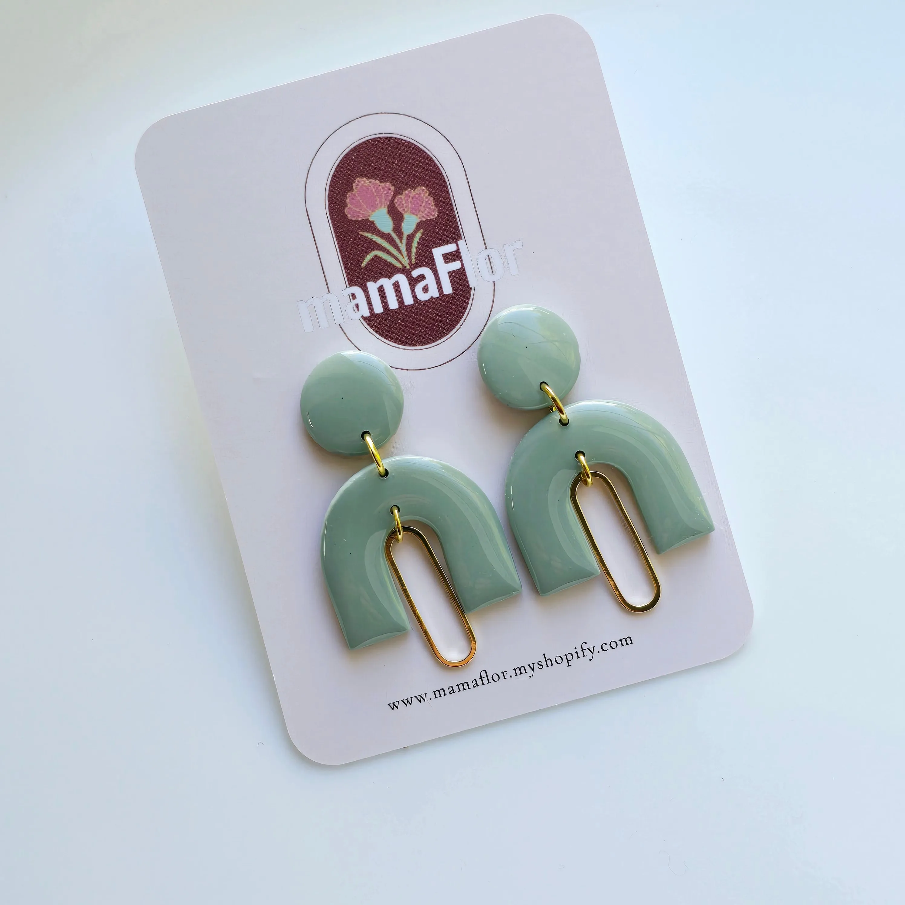 Miranda Dangle Earrings in sage