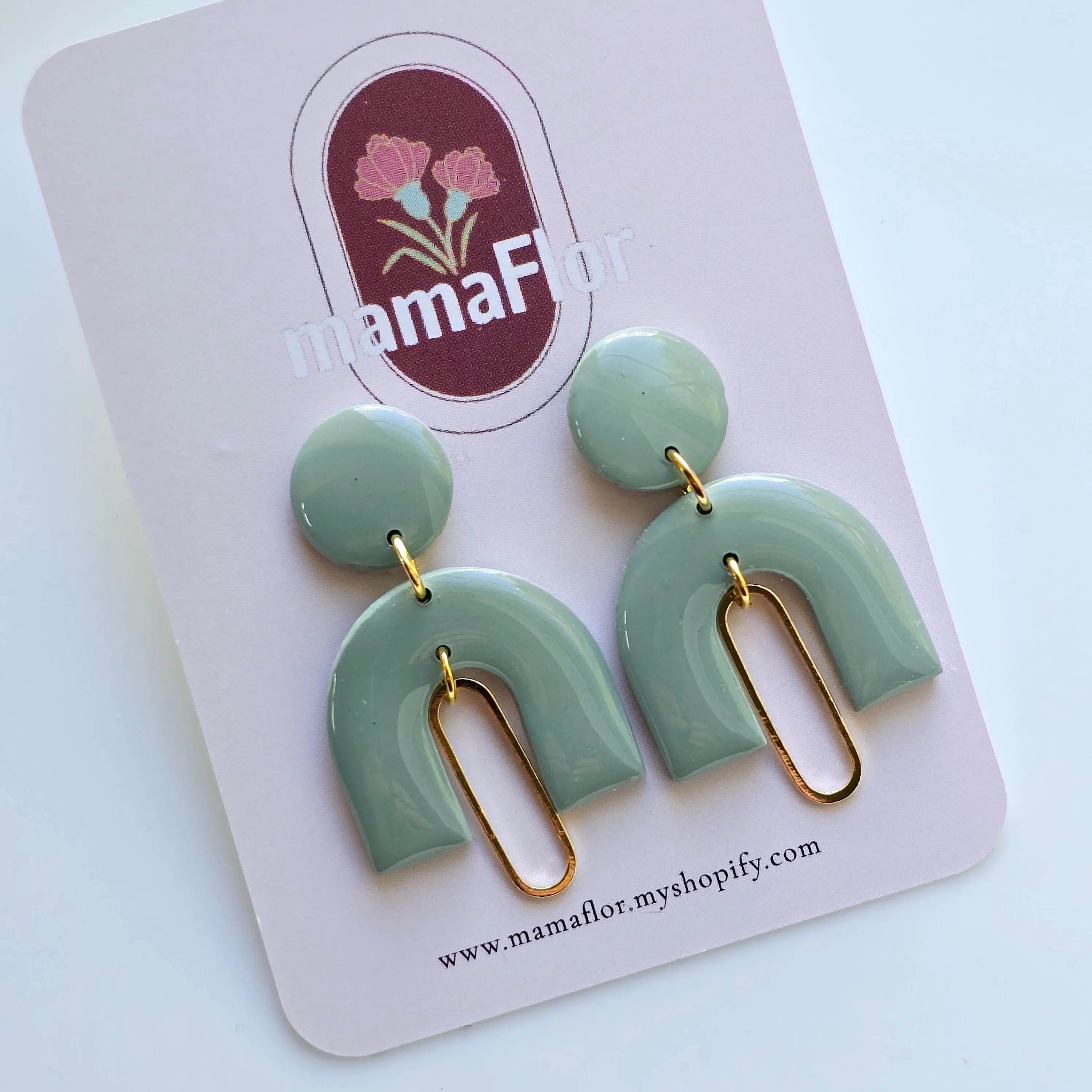 Miranda Dangle Earrings in sage