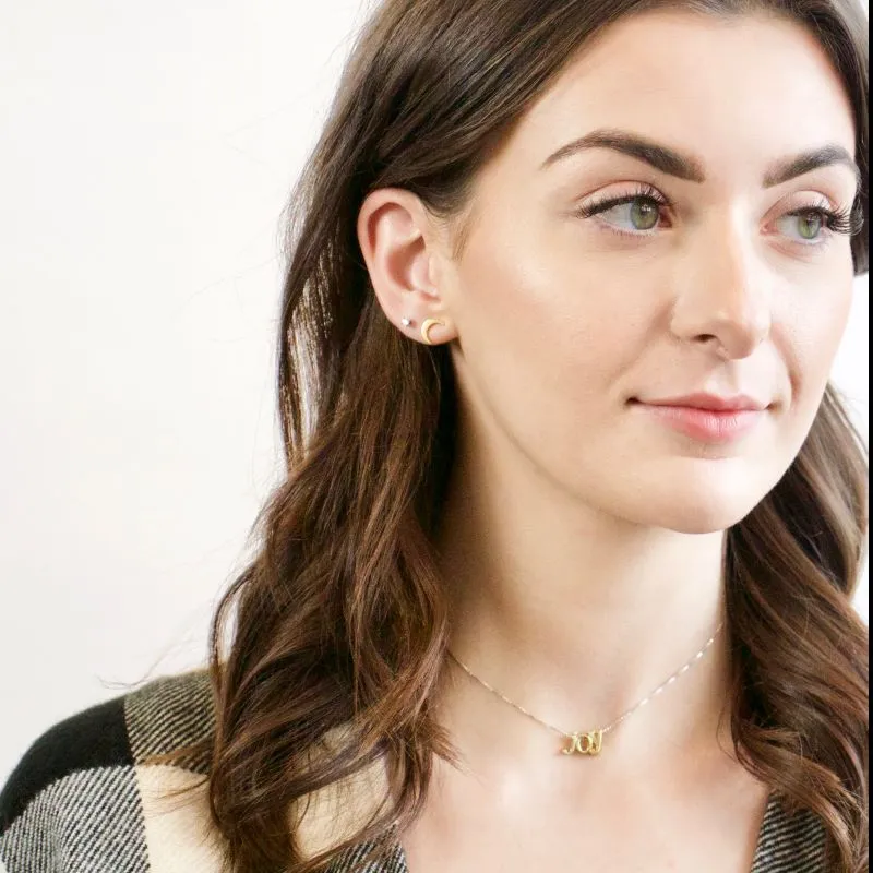 Moon and Star Stud Earring