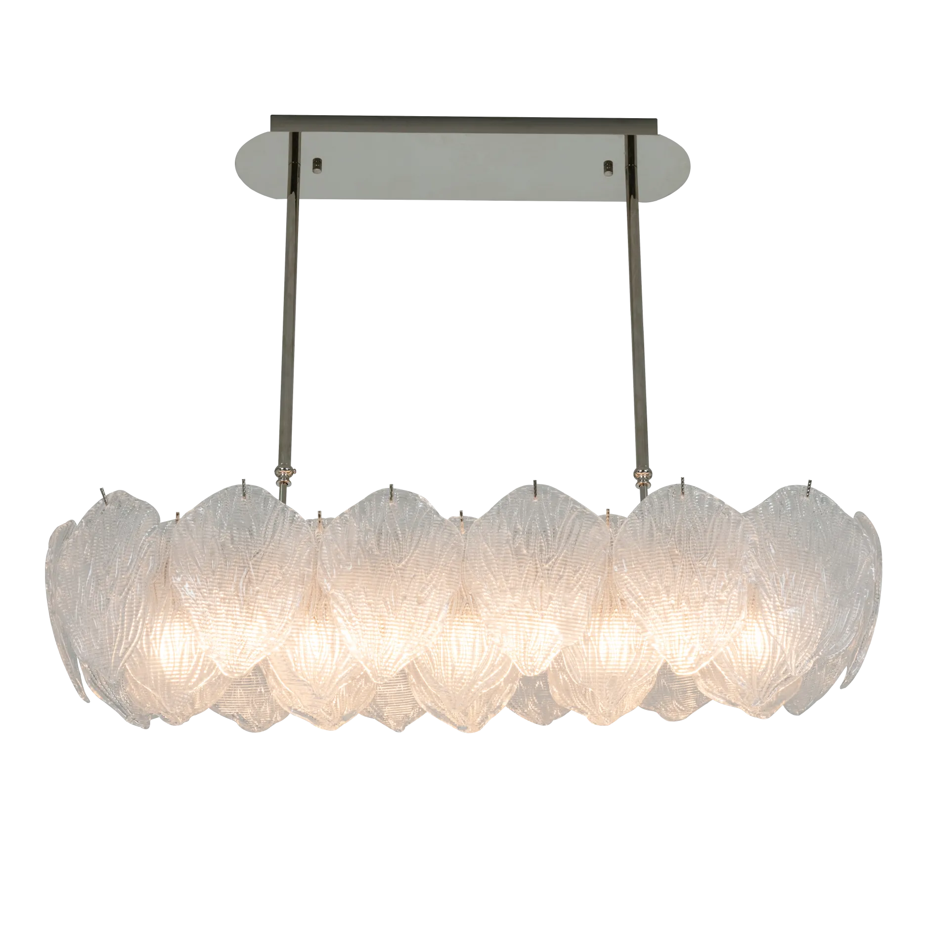 MULBERRY LEAVES LINEAR NICKEL CHANDELIER