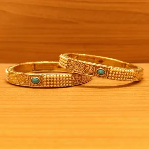 MULTICOLOUR GOLD LOOK ANTIQUE PEARL BANGLES